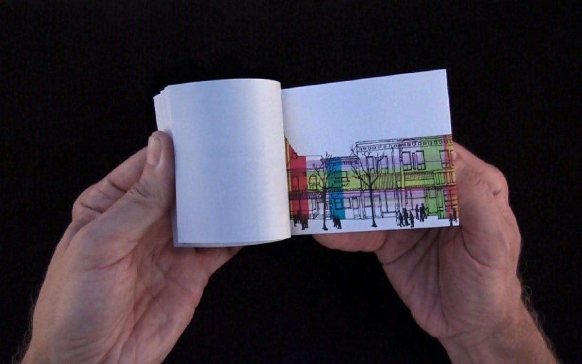 A small flipbook containing image sequence representing a gif