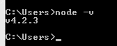 The command code -v into terminal for Node.js
