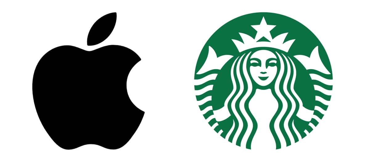 Apple and Starbucks logos